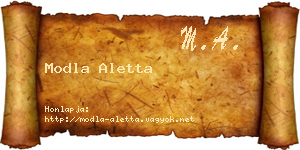 Modla Aletta névjegykártya